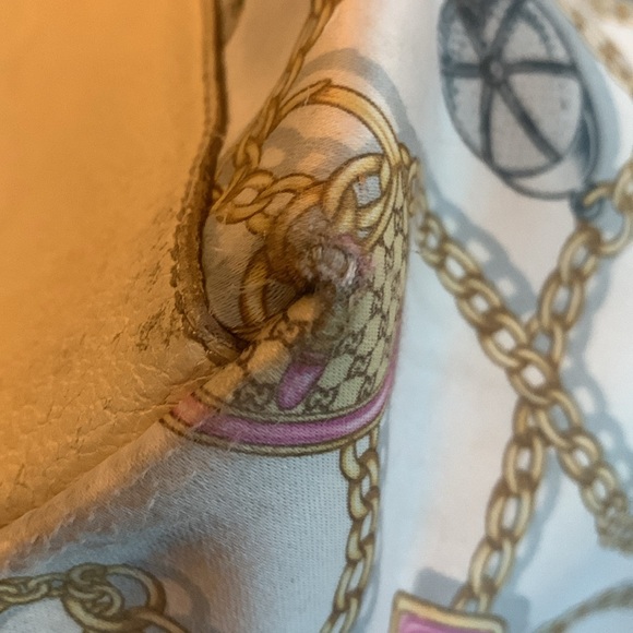 Gucci silk satin pattern tote with cream colored leather. Rehab project - Picture 15 of 17